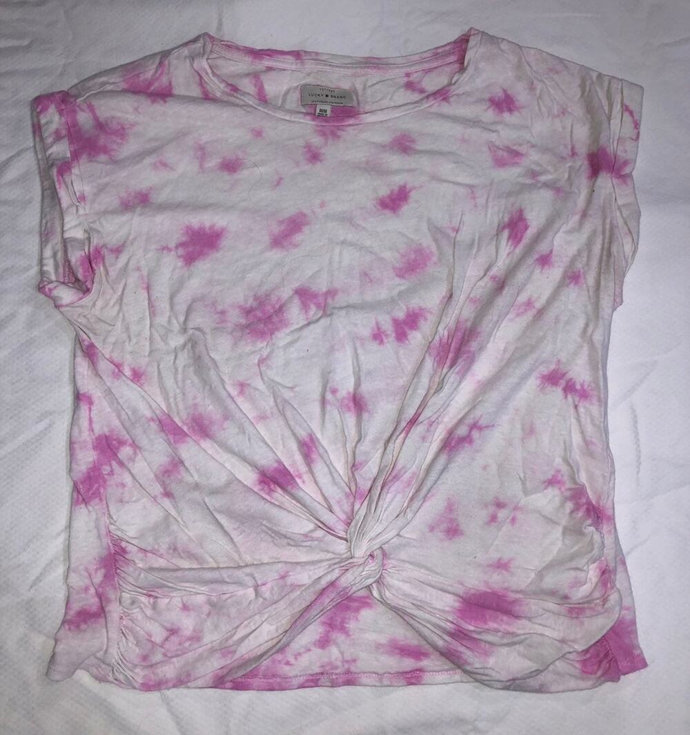 LUCKY BRAND women's pink tie dye t shirt size medium